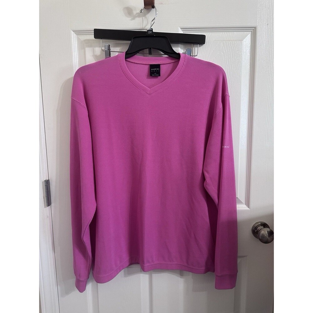 Dunning Golf V Neck Pullover Hot pink. Preppy Classic Men’s L